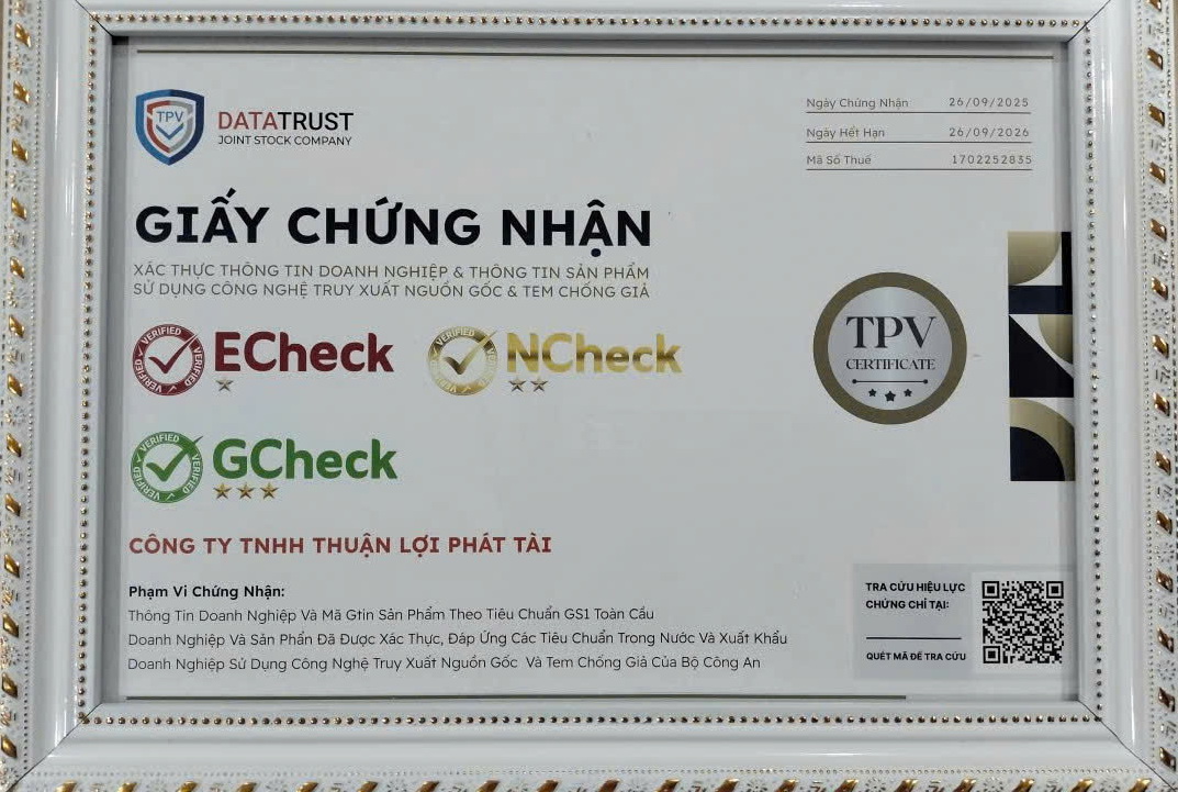 Giấy chứng nhận doanh nghiệp sử dụng công nghệ truy xuất nguồn gốc & tem chống giả